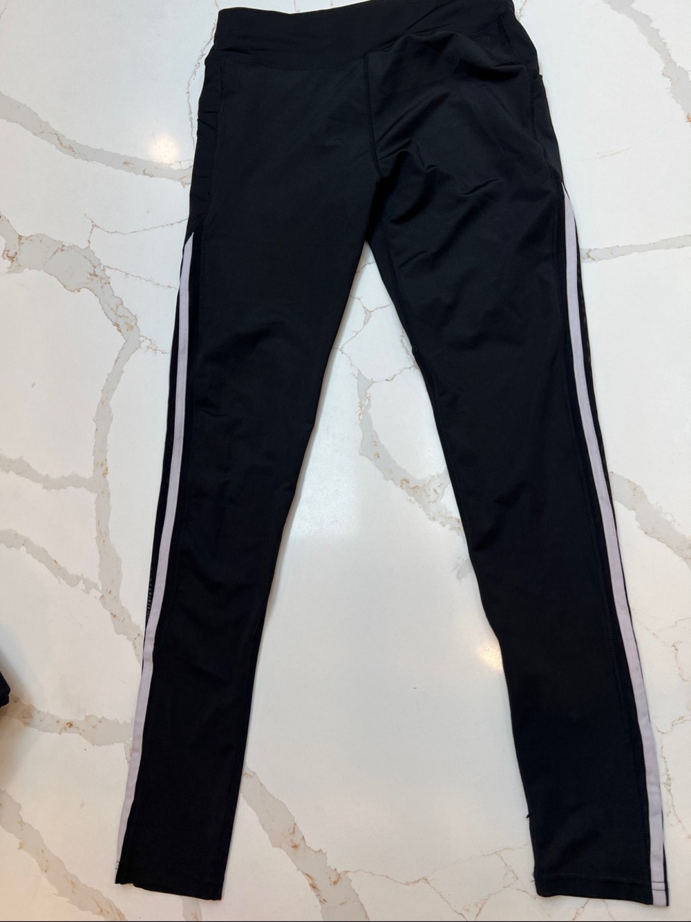 POP FIT BLACK LEGGINGS SHEER SIDE PANEL